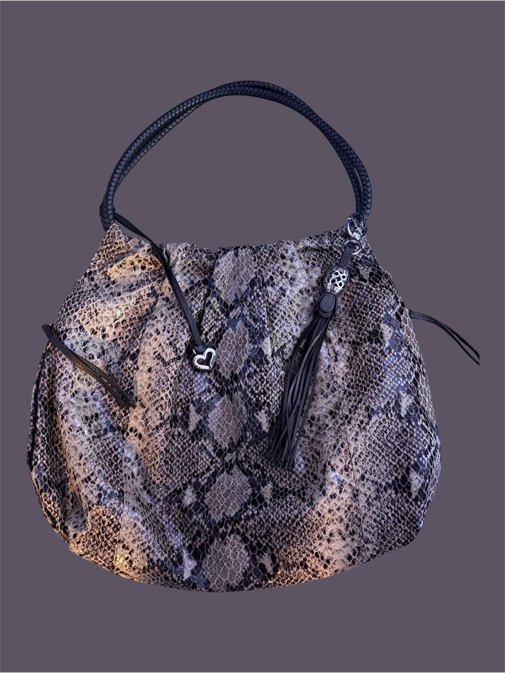 Vintage Brighton Snake-Print Purse